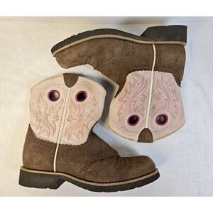 Ariat 10029757  Chocolate Brown & Baby Pink Leather Boots US 6
